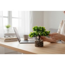 Erhan Flowers Yapay Bonzai Kütük Detaylı Mini Yapay Ağaç