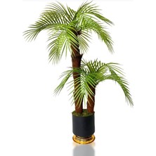 Erhan Flowers Yapay Agaç 100 cm Palmiye Metal Şık Saksıda