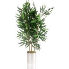 Erhan Flowers 80 cm Metal Saksı Da Islak Doku 3 Adet Bambu