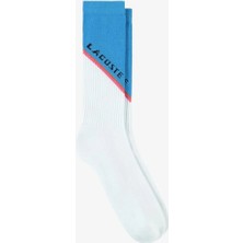 Lacoste Unisex Renk Bloklu Beyaz Çorap