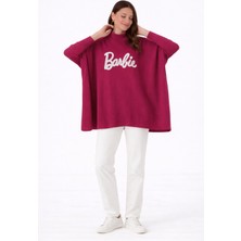 Missruba Kadın Bordo Yırtmaçlı Barbie Triko Kazak - BP0001