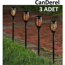 TeknoClass 3 Adet Alev Efektli Solar LED Güneş Enerjili Bahçe Lambası Aydınlatması Armatür 51 cm