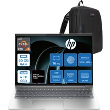 Hp Probook 4 G1AH 16 Amd Ryzen 5 220 4.9ghz 80GB Ddr5 4tb SSD Freedos Amd Radeon 740M 16" Wuxga (1920 x 1200) IPS 300NITS Taşınabilir Bilgisayar CV0E7ATF35 + Zetta Çanta