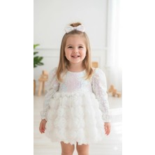 Aysskids NİLA Pul Payet Özel Gün Doğum Günü Kız Çocuk Parti Elbise