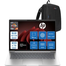 Hp Probook 4 G1AH 14 Amd Ryzen 5 220 4.9ghz 40GB Ddr5 4tb SSD Freedos Amd Radeon 740M 14" Wuxga (1920 x 1200) IPS 300NITS Taşınabilir Bilgisayar CV0E6ATF20 + Zetta Çanta