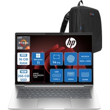 Hp Probook 4 G1AH 14 Amd Ryzen 5 220 4.9ghz 16GB Ddr5 256GB SSD Windows 11 Home Amd Radeon 740M 14" Wuxga (1920 x 1200) IPS 300NITS Taşınabilir Bilgisayar CV0E6ATH01 + Zetta Çanta