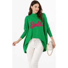 Missruba Kadın Yeşil Yırtmaçlı Barbie Panço - BP0001