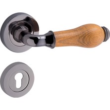 Nobel Twin Kapı Kolu Füme Anadolu Ceviz Daire Rozetli Yale Sağ