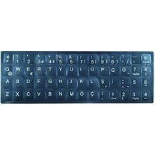 Notebook Klavyeleri Için Türkçe Sticker Seti - Q Siyah