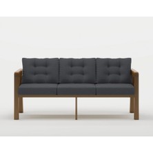 Elmas 3'lü (Antrasit) Metal Gövde Balkon-Bahçe-Kafe,çay Seti,koltuk Takımı,oturma Grubu,ofis Koltuğu