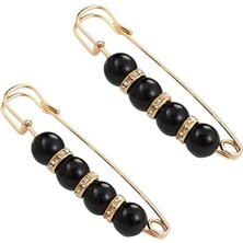 New Obsessions Çok Amaçlı Siyah Inci Detaylı Büyük Iskoç Iğne 2 Adet