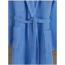 Karani Home Büyük Beden Şalyaka Cepli Gri Bornoz