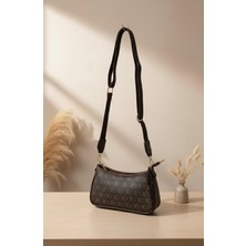 Addy Kahverengi Logolu Monogram Kadın Omuz ve El Çantası