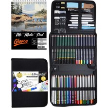 Glance Keep Smiling Çizim ve Boyama Seti 75’li+ Eskiz Defteri A5 120 gr 40yp-Çizim Defteri