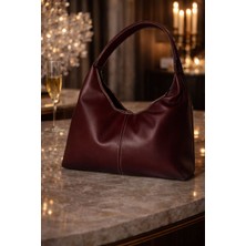 Huma Butik Takı Aksesuar Bordo Kadın Omuz Çantası – Yumuşak Dokulu Günlük Şık Çanta