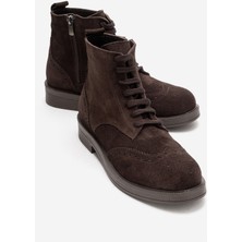 Luvi Nelvy Kahverengi Süet Hakiki Deri Kadın Bot