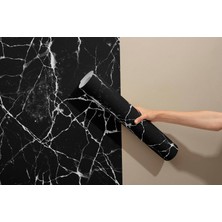 Grown F-108 Beyaz Çizgili Siyah Mermer Duvar Kağıdı