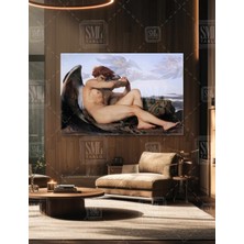 SML Tablo Düşen Melek Fallen Angel Kanatlı Üzgün Melek Alexandre Cabanel Yatay Kanvas Tablo