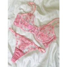 Hama Love Kadın Pembe Işleme Detaylı Iç Çamaşır Takımı