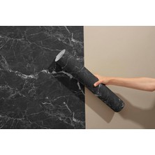 Grown F-120 Beyaz Damarlı Siyah Mermer Duvar Kağıdı