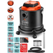 Somineco 1200W Çok Amaçlı Elektrikli Kül Temizleme Süpürgesi 18 L Metal Hazne–şömine & Soba & Mangal