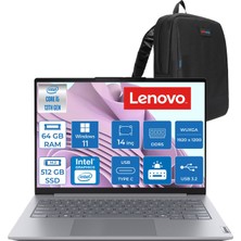 Lenovo Thinkbook 14 Gen 8 Irl Intel Core I5 13420H 64GB Ddr5 512GB SSD Windows 11 Home Intel UHD Graphics 14 Inç Wuxga (1920 x 1200) IPS 300NITS Taşınabilir Bilgisayar 21SG00L8TXH37 + Zetta Çanta