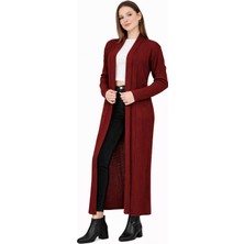 Missruba Kadın Bordo Fitilli Uzun Hırka - FH0001