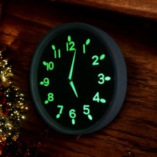 Bahat Fosforlu Karanlıkta Parlayan Kabartma Rakam Bombeli Cam Duvar Saati Çap 28 cm Beyaz