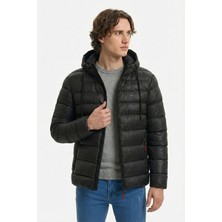 D1fference İçi Astarlı Cepli Kapüşonlu Jel Elyaflı Su ve Rügar Geçirmez Erkek Kışlık Mont