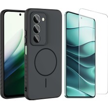 Vendas Xiaomi Redmi 15 Kılıf M-Safe Şarj Özellikli Zore Tea Kapak + Temperli Cam Ekran Koruyucu