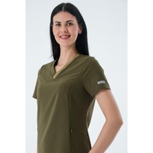 Almesta Premium Nıcola Med Cerrahi Üst - Haki