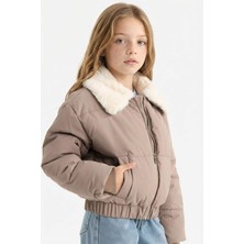DeFacto Yakası Suni Kürklü Fermuarlı Mont Kız Çocuk C5388A825AU