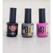 Qnail Professional Uno Gelpolish Kalıcı Oje Seti Primer 15ML+ Uno Stron Base 15ML+UNO Daımond Top Coat 15ML