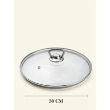 YUNUSOĞLU HOME Isıya Dayanıklı Cam Tencere Tava Kapağı - Metal Kulplu Buhar Delikli Yedek Kapak