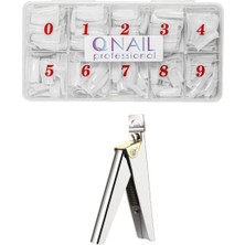 Qnail Professional Protez Tırnak 500'LÜ Beyaz Tips -Tips Makası - 2'li Set