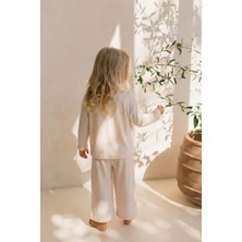 Cigit Yumuşak Dökümlü Oversize Bambu Takım 3-10 Yaş Ekru
