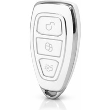 Barkas Elektronik Ford Kuga Focus Mondeo Bmax Cmax Smax Anahtar Kılıfı Beyaz Gümüş