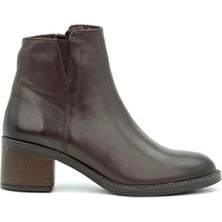 Tuna Hakiki Deri Fermuarlı Kadın Bot Kauçuk Taban 5 cm Topuk - B265969 Şık Görünüm