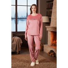 Remsa Kadın Kadife Pijama Takımı 25386 Pudra