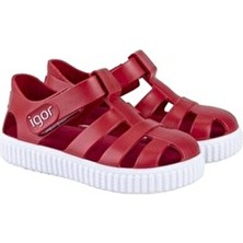 Igor Kız/Erkek Çocuk Sandalet Ayakkabı Kırmızı PVC Malzeme ile Suya Dayanıklı ve Kaymaz Özellik