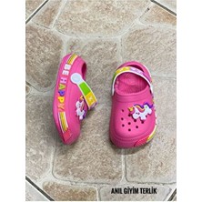 Calx Kız Çocuk Pembe Unicorn Figürlü Kaydırmaz Taban Eva Sandalet Özellikli Terlik
