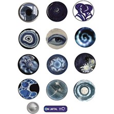 Mavi Detay 12 Adet Rozet