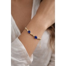 Nazar Boncuklu 316L Çelik 14K Altın Kaplama Bileklik