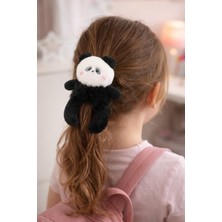 Panda Aksesuarlı Lastik Toka Siyah