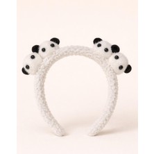 Panda Aksesuarlı Beyaz Taç