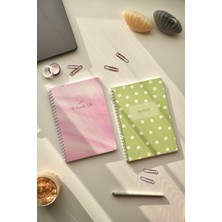 Mirya Notes A5 Spiralli Okul Defteri Çizgili 2’li Set 80 Yaprak Papatya-Kelebek