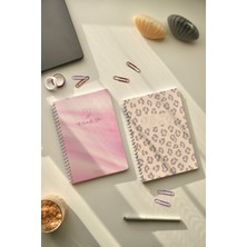 Mirya Notes A5 Spiralli Okul Defteri Çizgili 2’li Set 80 Yaprak Leopar-Kelebek