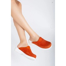 Shoemix Kadın Hakiki Deri Oranj Ortopedik Hemşire,doktor,veteriner,dentist,öğretmen,aşçı,gastro Sabo Terlik