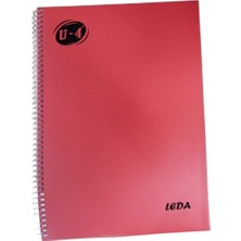 Marka U-4 A4 Pp Kp Spiralli 40 Yp Çizgili Defter-Kırmızı