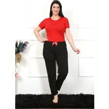 Çamaşır Kenti Kadın Pamuklu Büyük Beden Alt Pijama Siyah